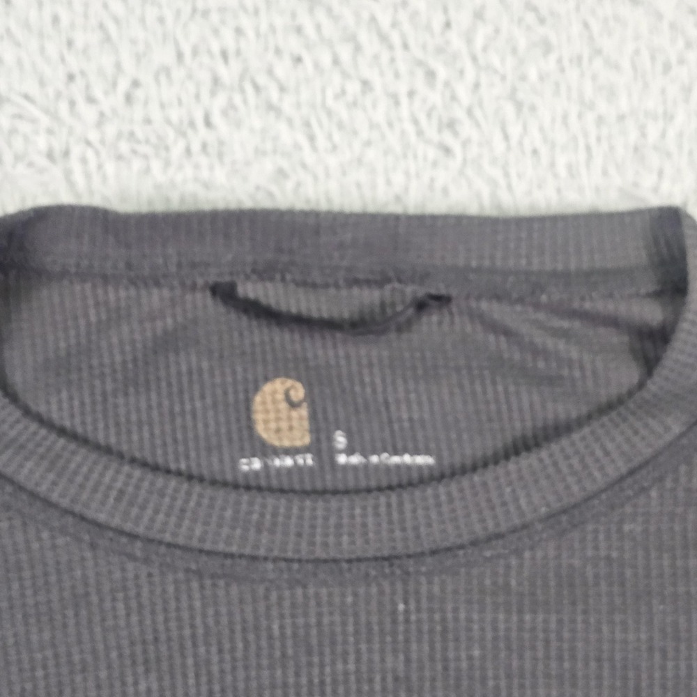 Carhartt Shirt Mens Small Gray Force Thermal Waffle Knit Long Sleeve MBL113 - Picture 6 of 11